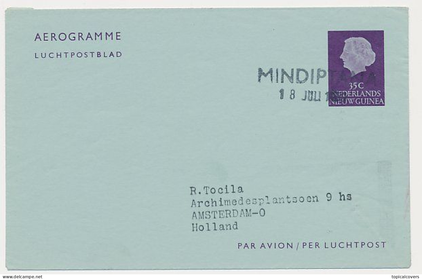 Nederlands Nieuw Guinea / NNG - Bestelhuis MINDIPTANA 1959 - Niederländisch-Neuguinea