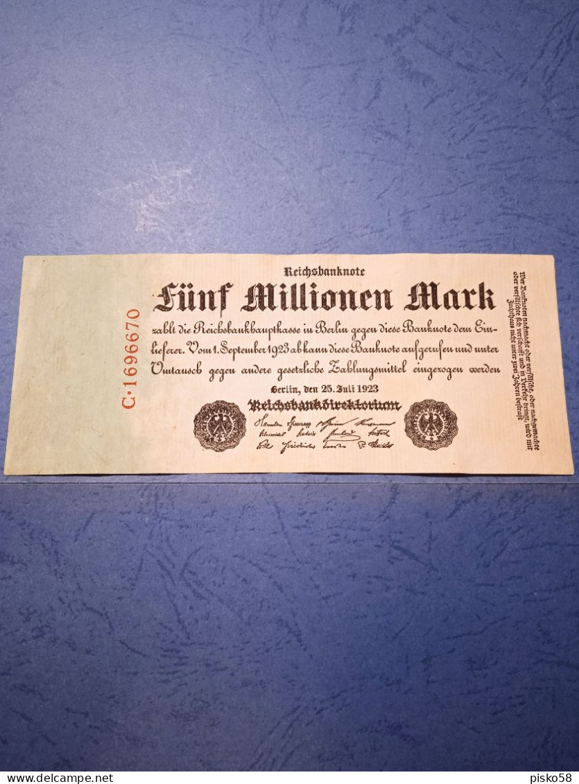 GERMANIA-P95 5000000M 25.7.1923 - - 1 Miljoen Mark