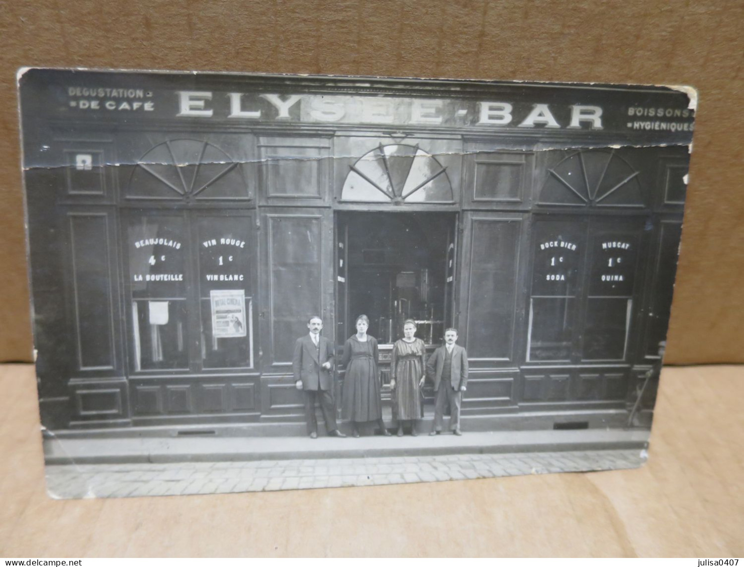 PARIS ?(75) Carte Photo Devanture De Commerce Elysée Bar Animation - Cafés, Hôtels, Restaurants