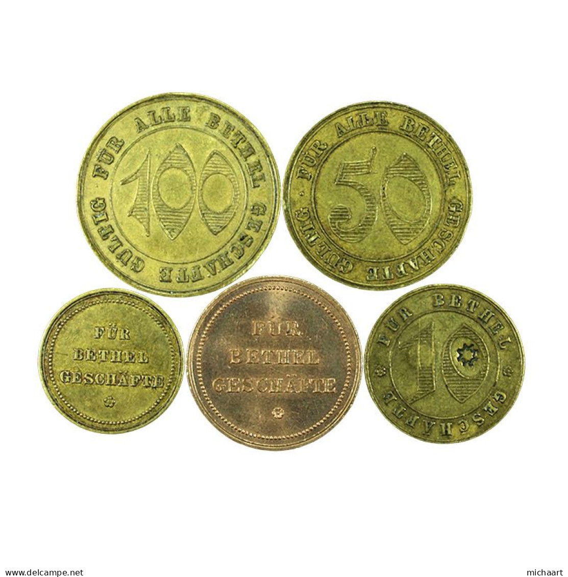 Token Bielefeld Bethel Shops Lot Of 5 Germany 5 10 50 100 Pfennig 03757 - Monétaires/De Nécessité