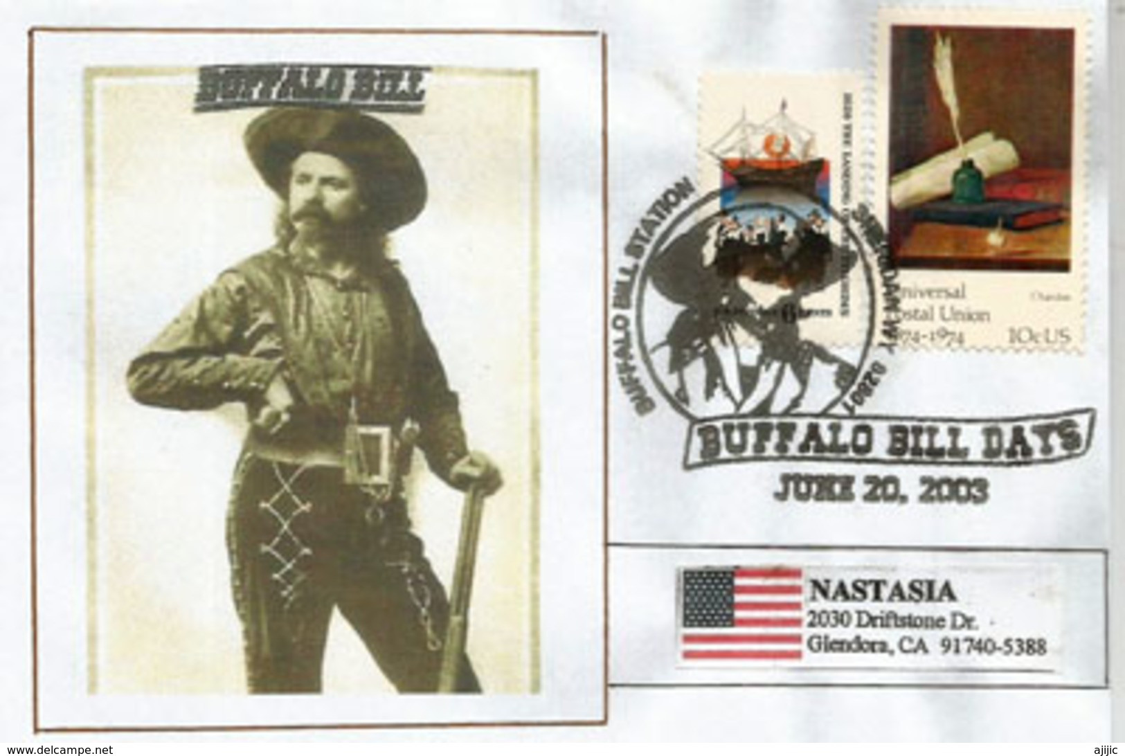 USA. Buffalo Bill's Wild West Circus , Enveloppe Souvenir , Sheridan. Wyoming 2003. - Cirque