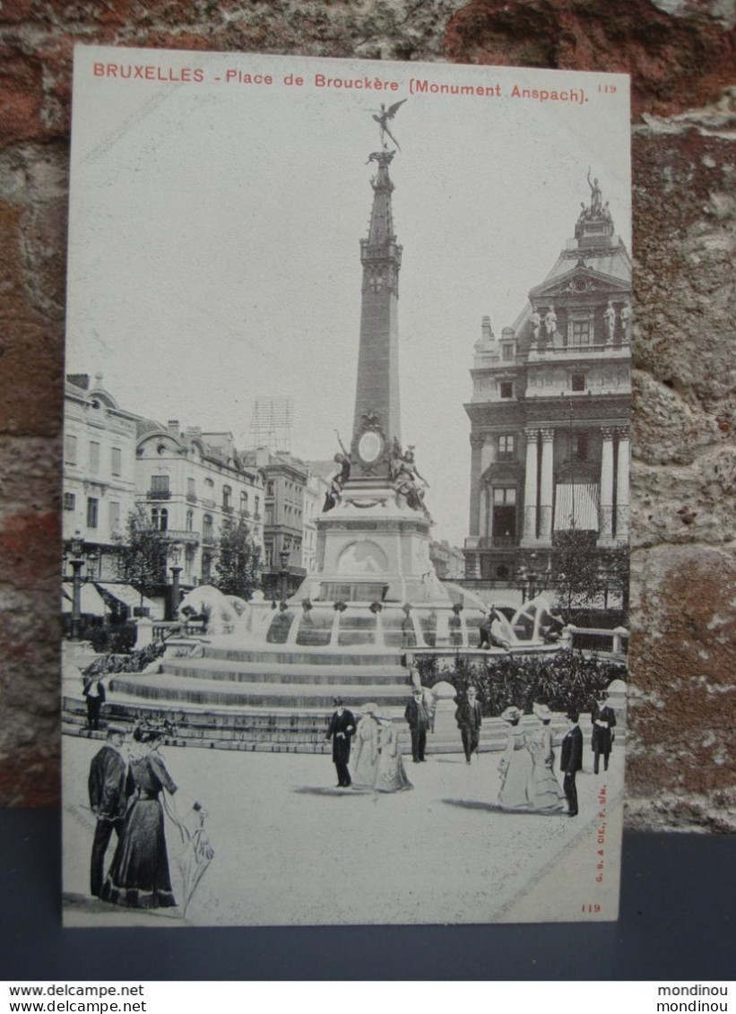 Cpa  BRUXELLES Place De Brouckère (Monument Anspach) , Carte Non écrite, Belle Carte. Précurseur - Personaggi Famosi