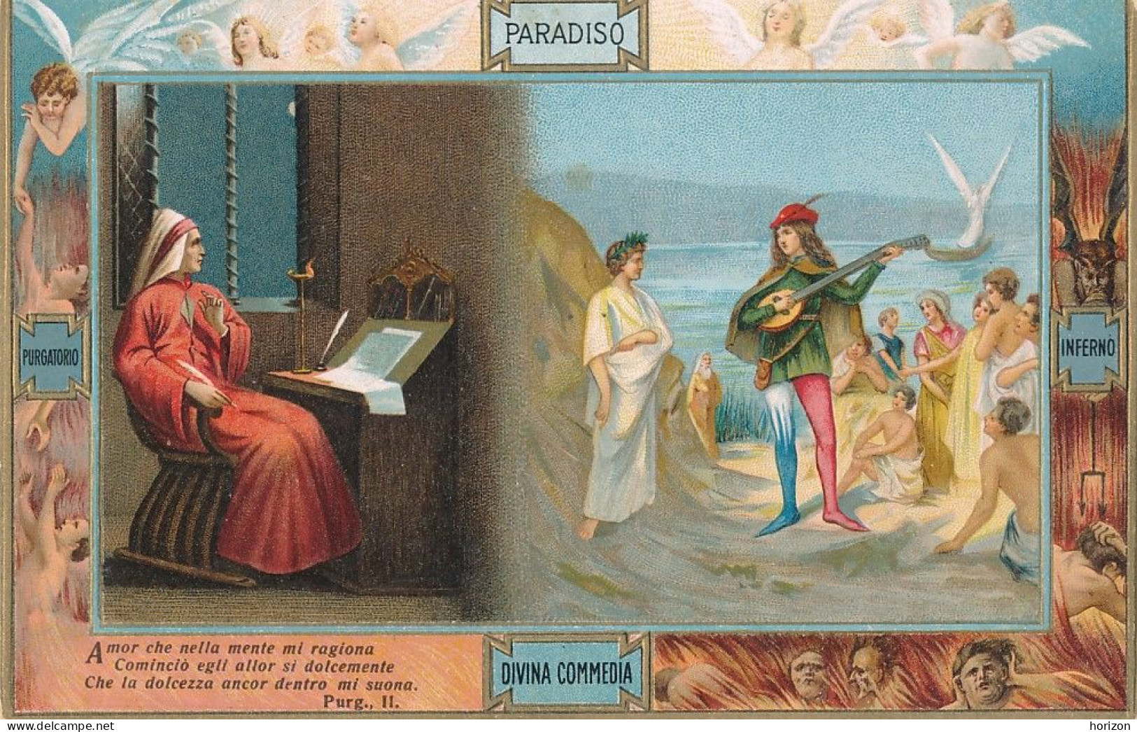 2f.765  DANTE Alighieri - La Divina Commedia - Paradiso - Lotto Di 15 Cartoline Collez,ne S. Sborgi - Ecrivains