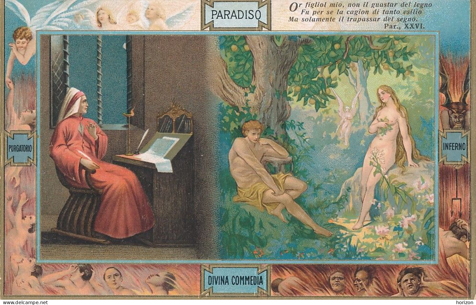 2f.765  DANTE Alighieri - La Divina Commedia - Paradiso - Lotto di 15 cartoline collez,ne S. Sborgi