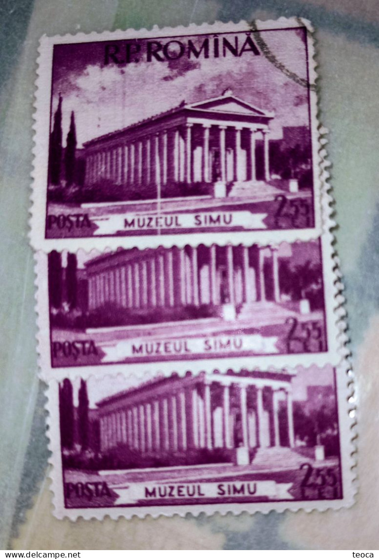 Errors Romania 1955 # Mi 1523 Printed With  Vertical Line White,cut Grame, Museum Simu,used - Unused Stamps