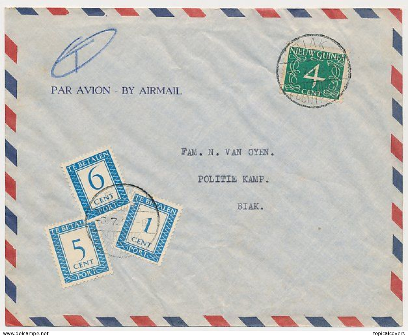 Nederlands Nieuw Guinea / NNG - Port / Postage Due Biak Luchtpost 1953 - Nuova Guinea Olandese