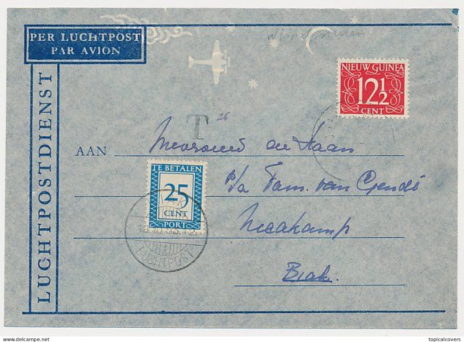 Nederlands Nieuw Guinea / NNG - Port / Postage Due Biak Luchtpost 1953 - Nueva Guinea Holandesa