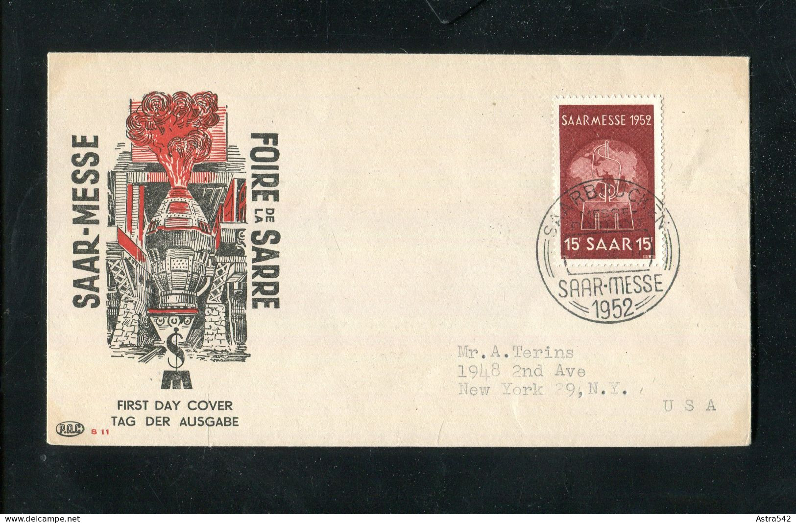 "SAARLAND" 1952, Mi. 317 "Saarmesse" FDC (1519) - FDC