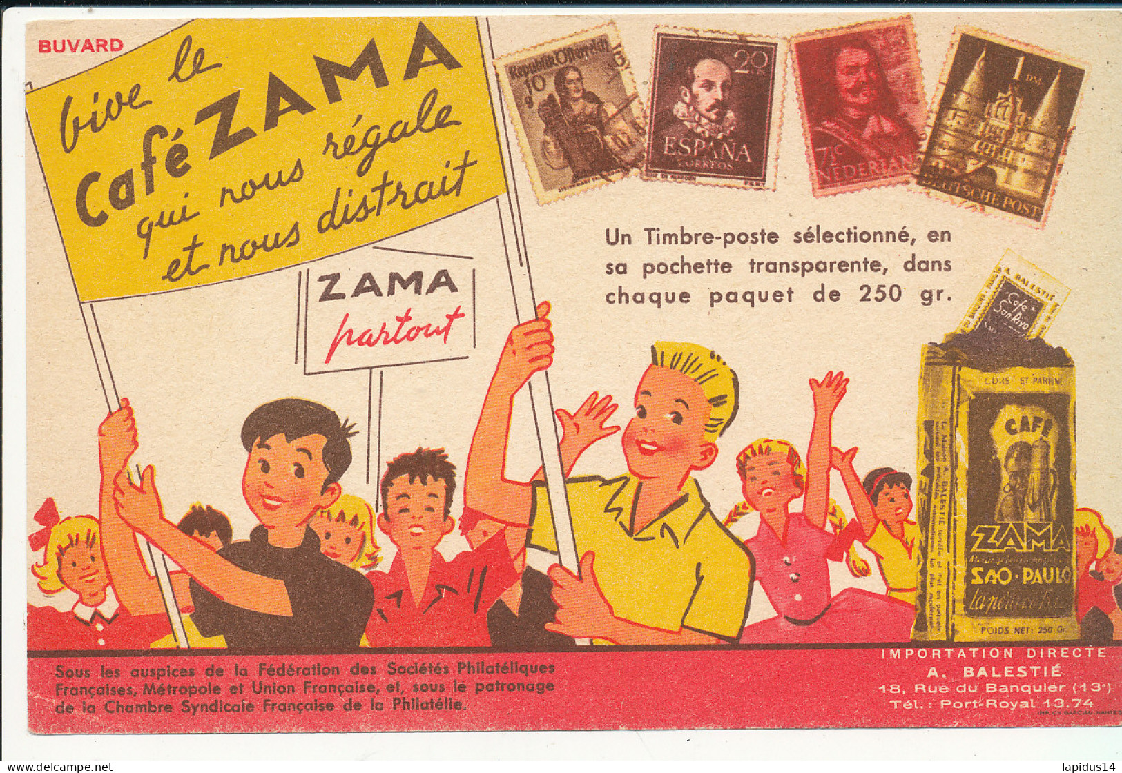 BU 2682 /   BUVARD  -CAFE  ZAMA    ( 21,00 Cm X 13,50 Cm) - Café & Thé