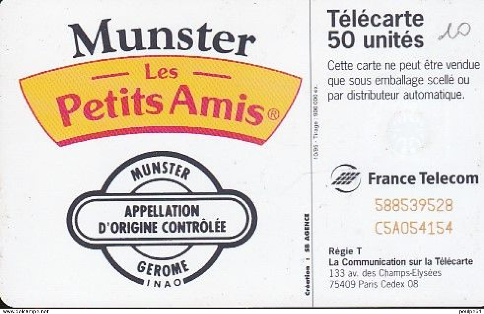 F594 - 10/1995 - MUNSTER - 50 SC7 - (verso : N° Deux Lignes Centrées) - 1995