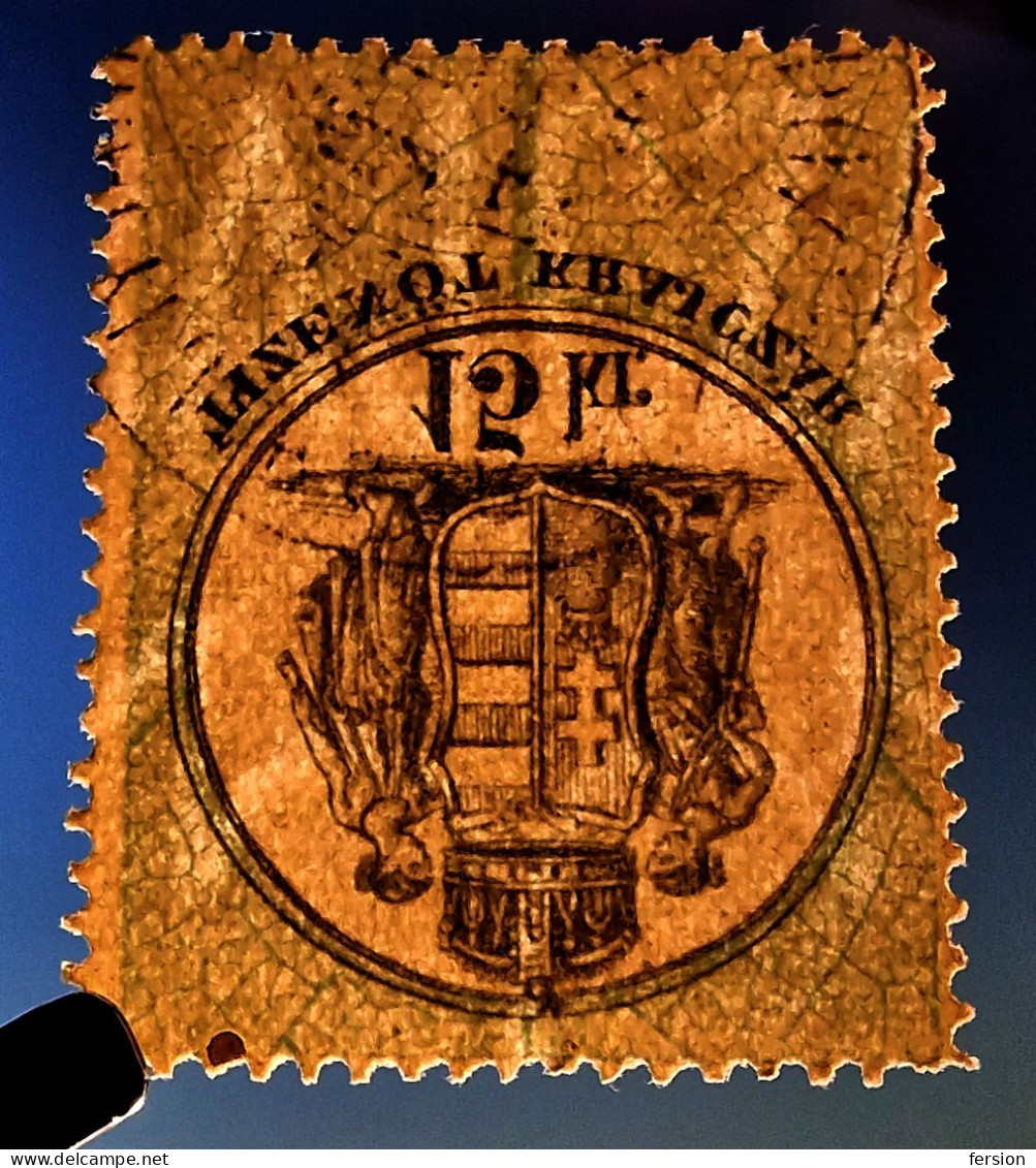 1868 1873 Hungary Croatia Slovakia Vojvodina Serbia Romania Transylvania K.u.k Kuk Revenue Tax Stamp 15 Kr Coat Of Arms - Steuermarken