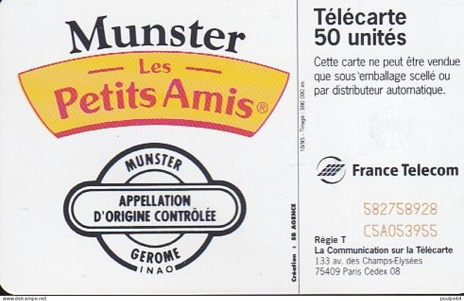 F594 - 10/1995 - MUNSTER - 50 SC7 - (verso : N° Deux Lignes Vers Le Bas) - 1995