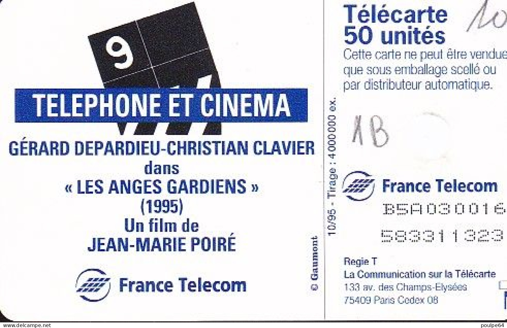 F595A - 10/1995 - CLAVIER / DEPARDIEU - 50 GEM1B - 1995