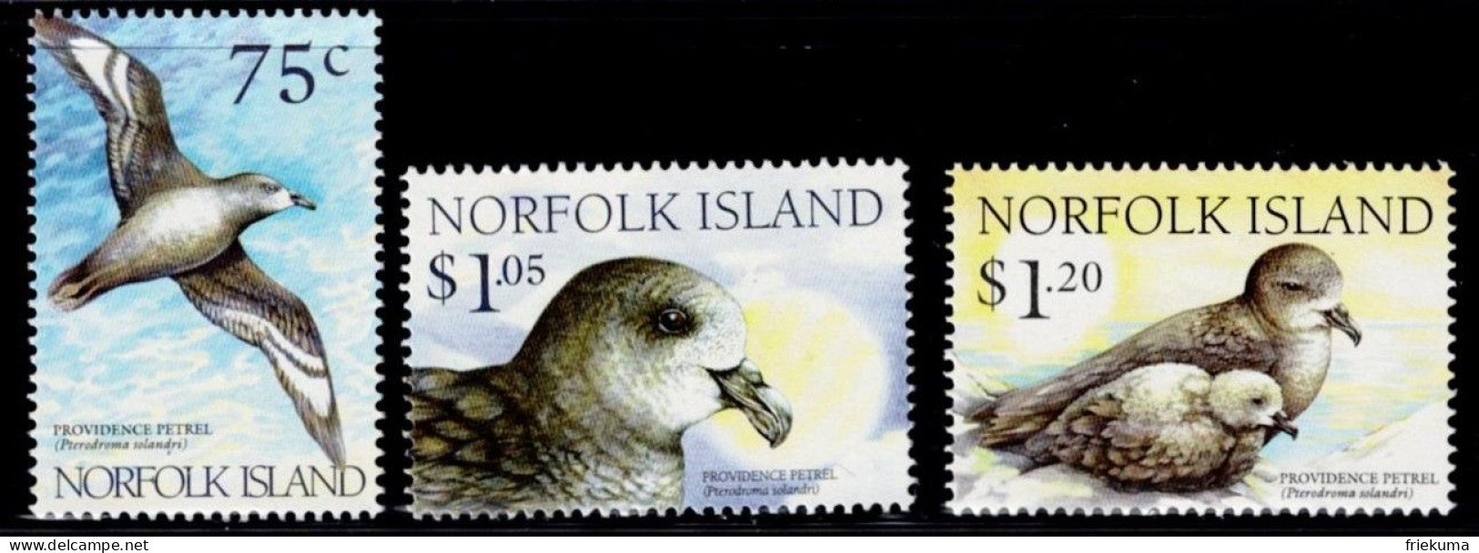 Norfolk Island 1999, Birds: Solander-Sturmvogel/Solander's Petrel/Pétrel De Solander (Pterodroma Solandri) MiNr. 692-694 - Albatros & Stormvogels