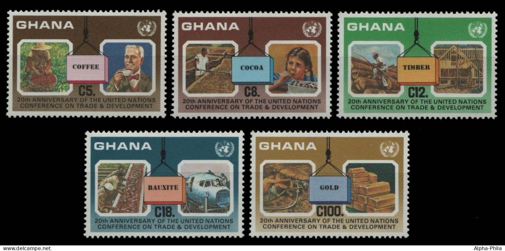 Ghana 1985 - Mi-Nr. 1118-1122 ** - MNH - UNO Konferenz - Ghana (1957-...)