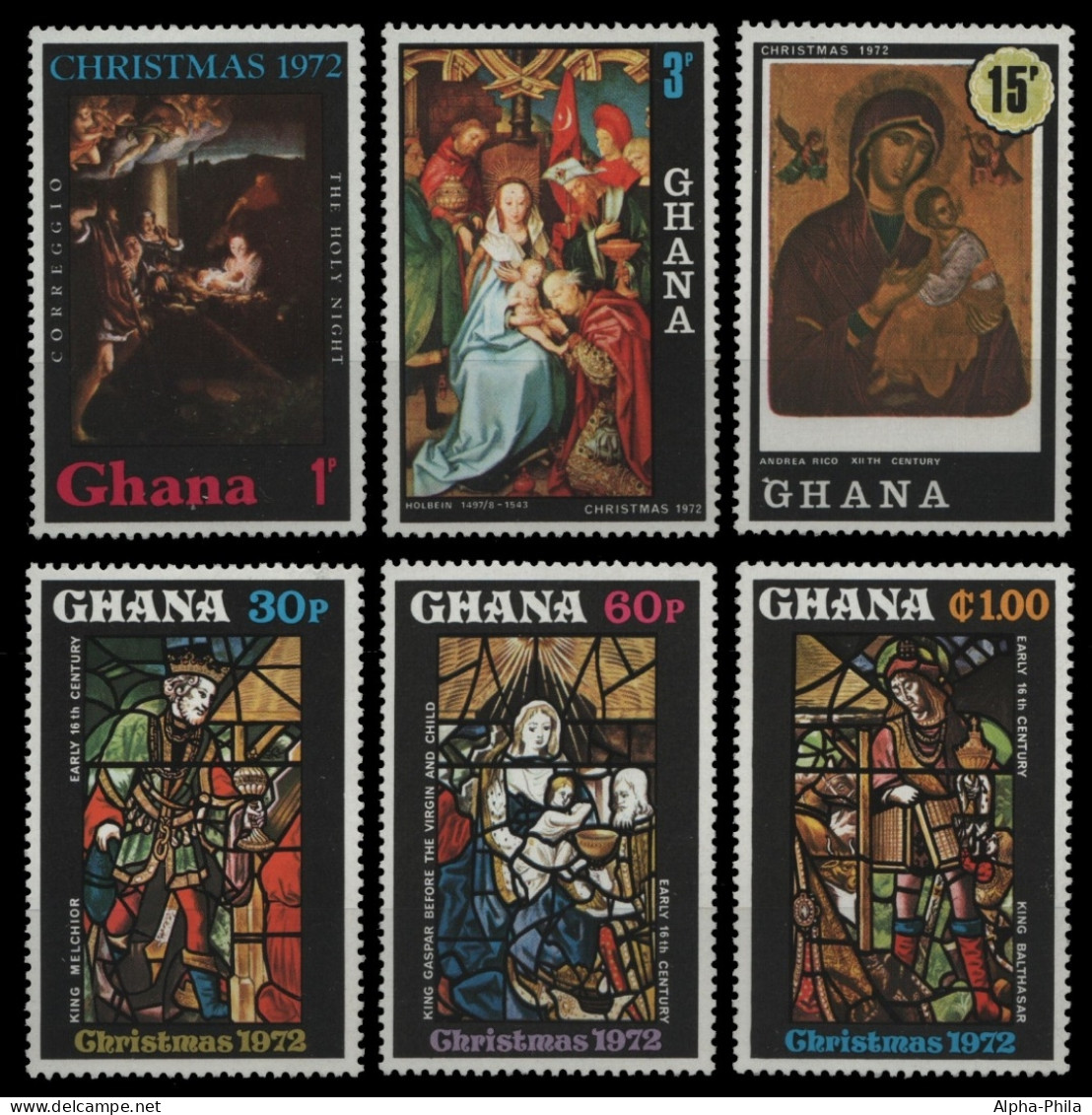 Ghana 1972 - Mi-Nr. 486-491 A ** - MNH - Weihnachten / X-mas - Ghana (1957-...)