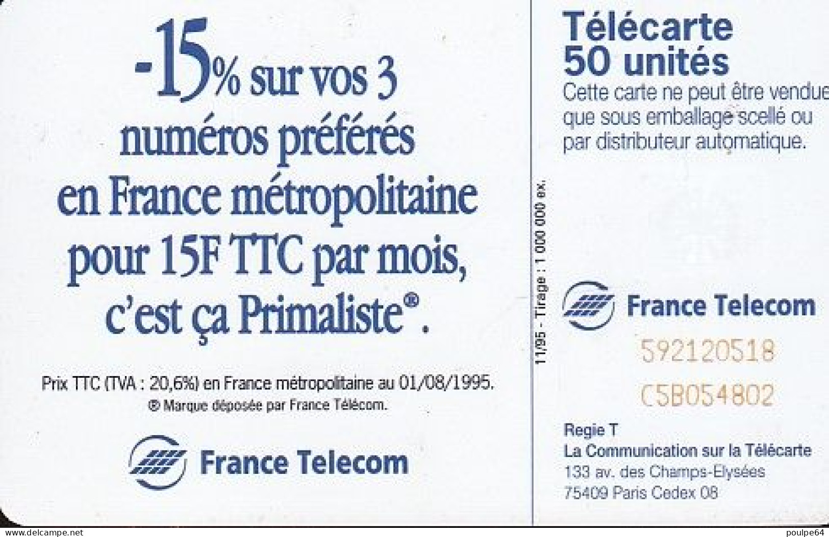 F600 - 11/1995 - PRIMALISTE - 50 SC7 - 1995