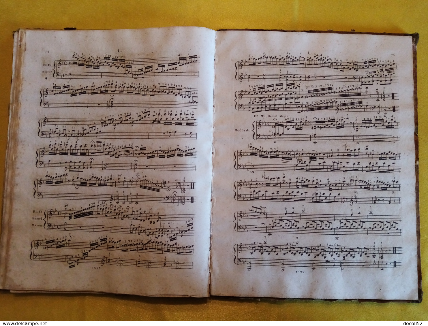 ANNEE 1695 SUITE A LA METHODE PRINCIPE GENERAL DU DOIGTE POUR LE FORTE PIANO 133 PAGES - 7 PHOTOS - Bis 1700