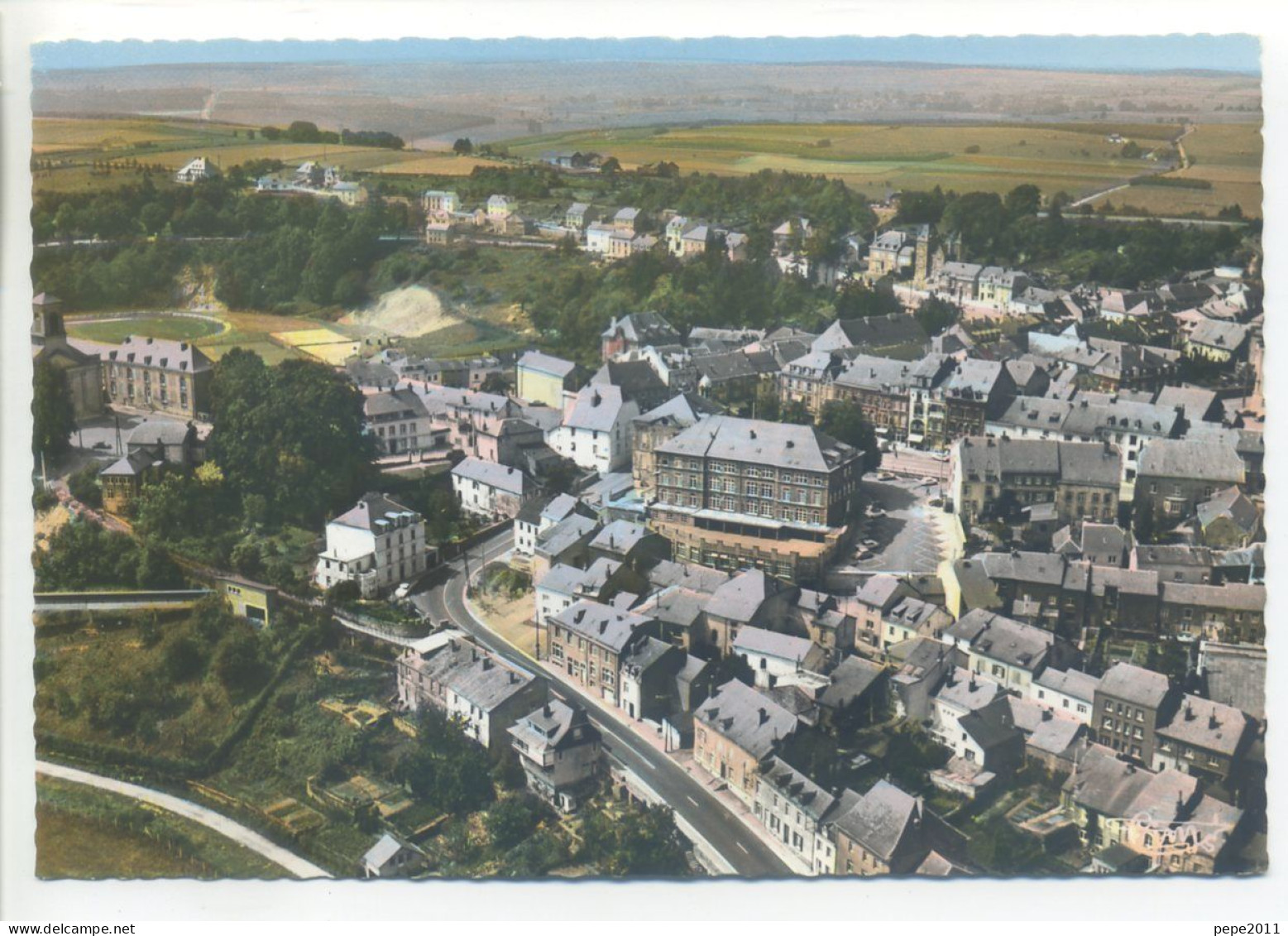 CPSM Belgique Luxembourg NEUFCHÂTEAU - Vue Aérienne De L'Athénée Royal - Neufchâteau