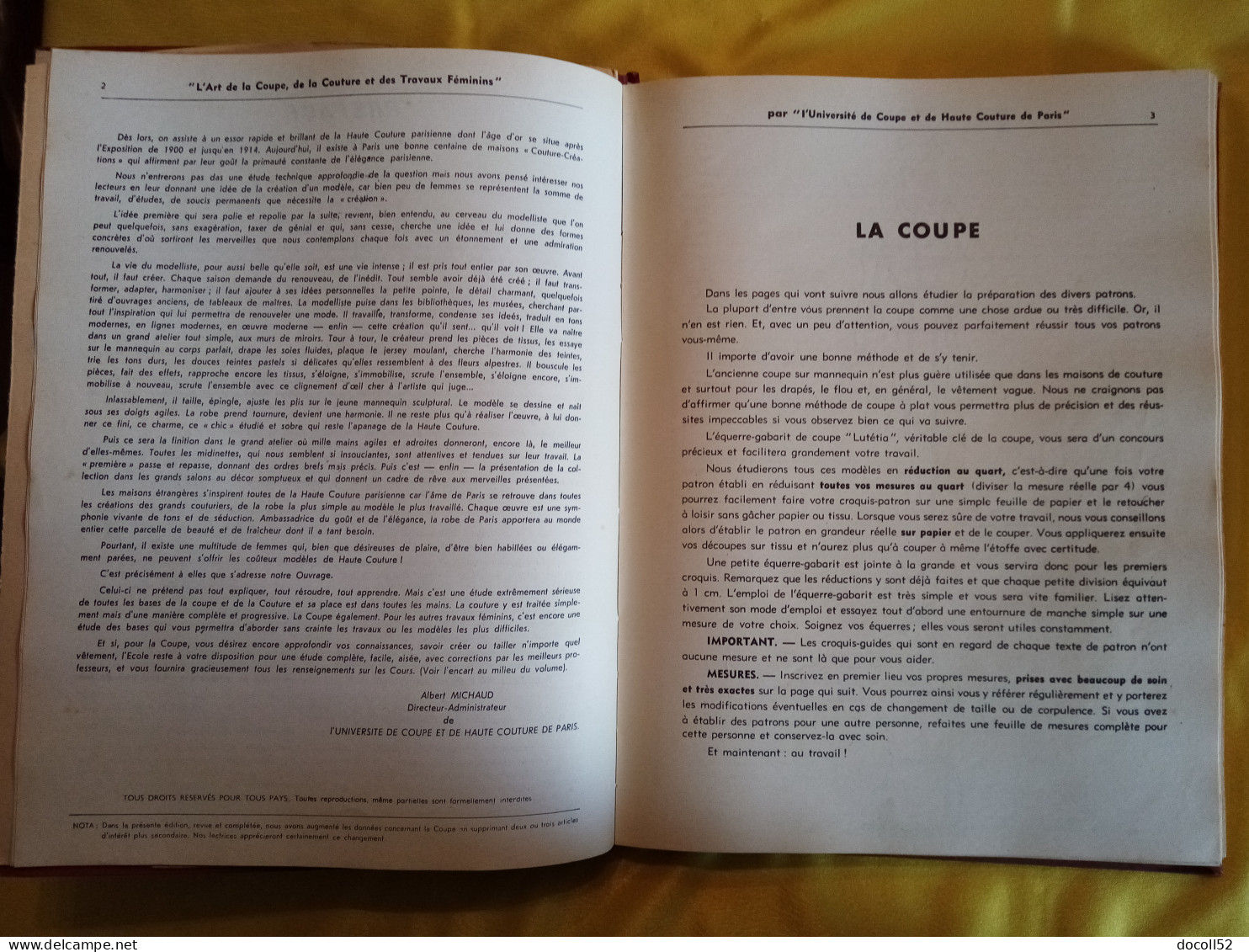 L'ART DE LA COUPE , DE LA COUTURE , DE LA MODE ET DES TRAVAUX FEMININS PAR L'UNIVERSITE DE LA HAUTE COUTURE DE PARIS - Mode