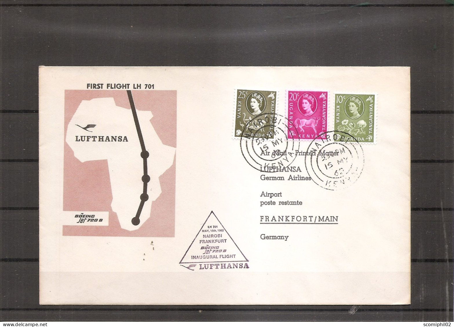 Kenya-Ouganda-Tanganyika ( Premier Vol Nairobi - Francfort De 1962 à Voir) - Kenya, Uganda & Tanganyika