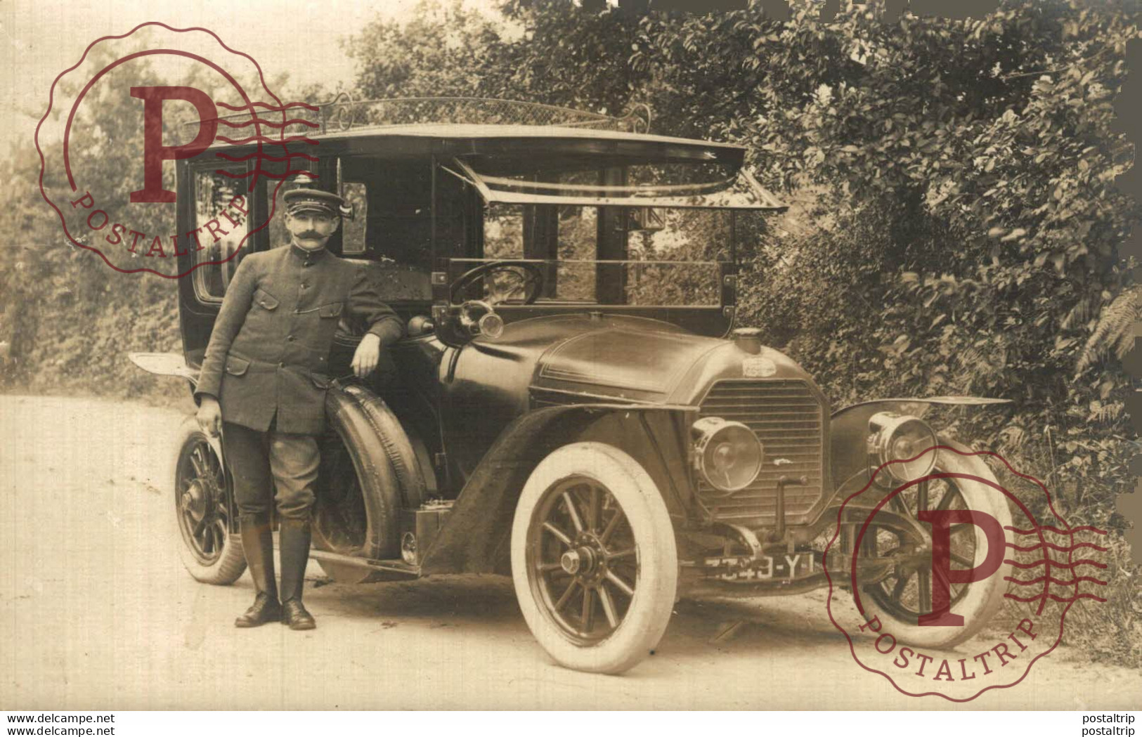 PEUGEOT TAXI  CARTE PHOTO RPPC LITTLE DAMAGE ON THE BACK NOT THE PHOTO   The Bryan Goodman Collection - Taxis & Fiacres