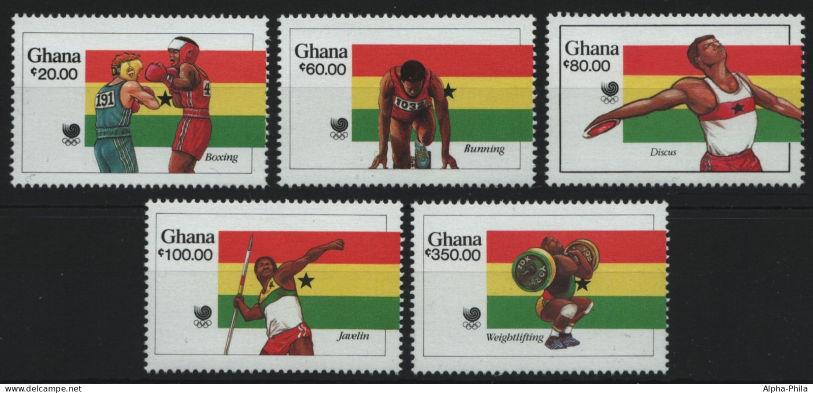 Ghana 1988 - Mi-Nr. 1205-1209 A ** - MNH - Olympia Seoul - Ghana (1957-...)