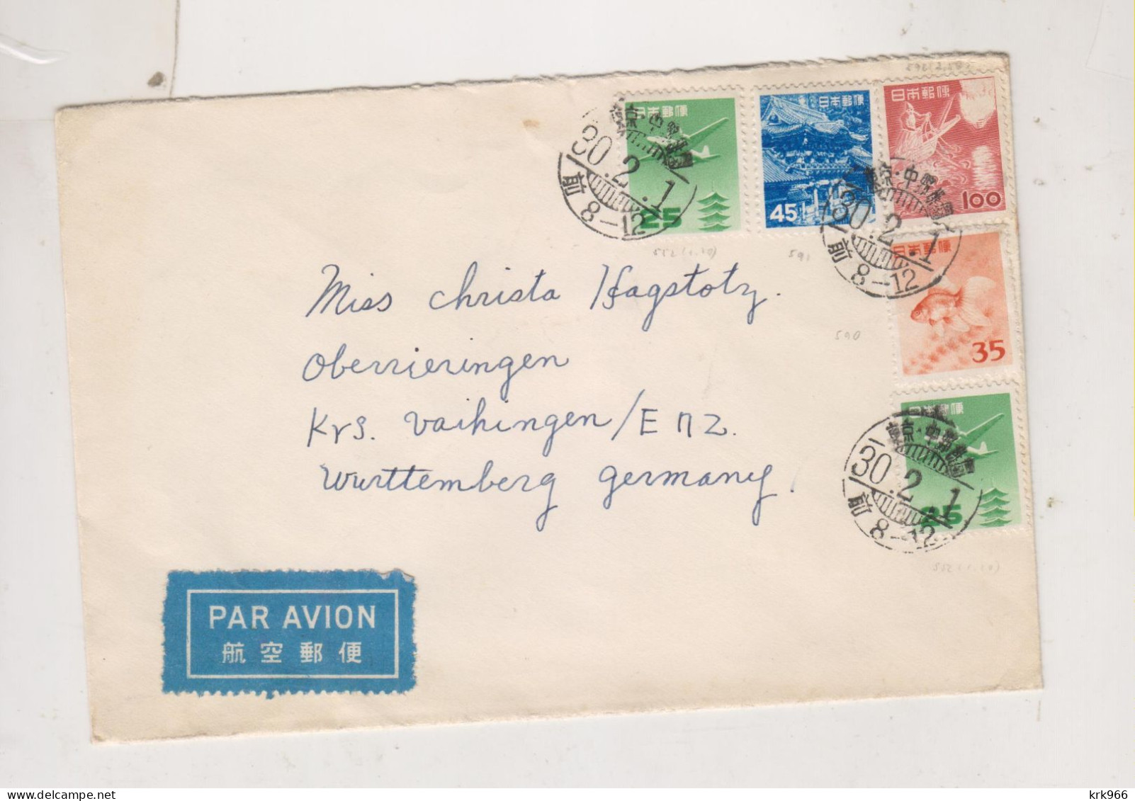 JAPAN TOKYO Airmail Cover To Germany - Storia Postale
