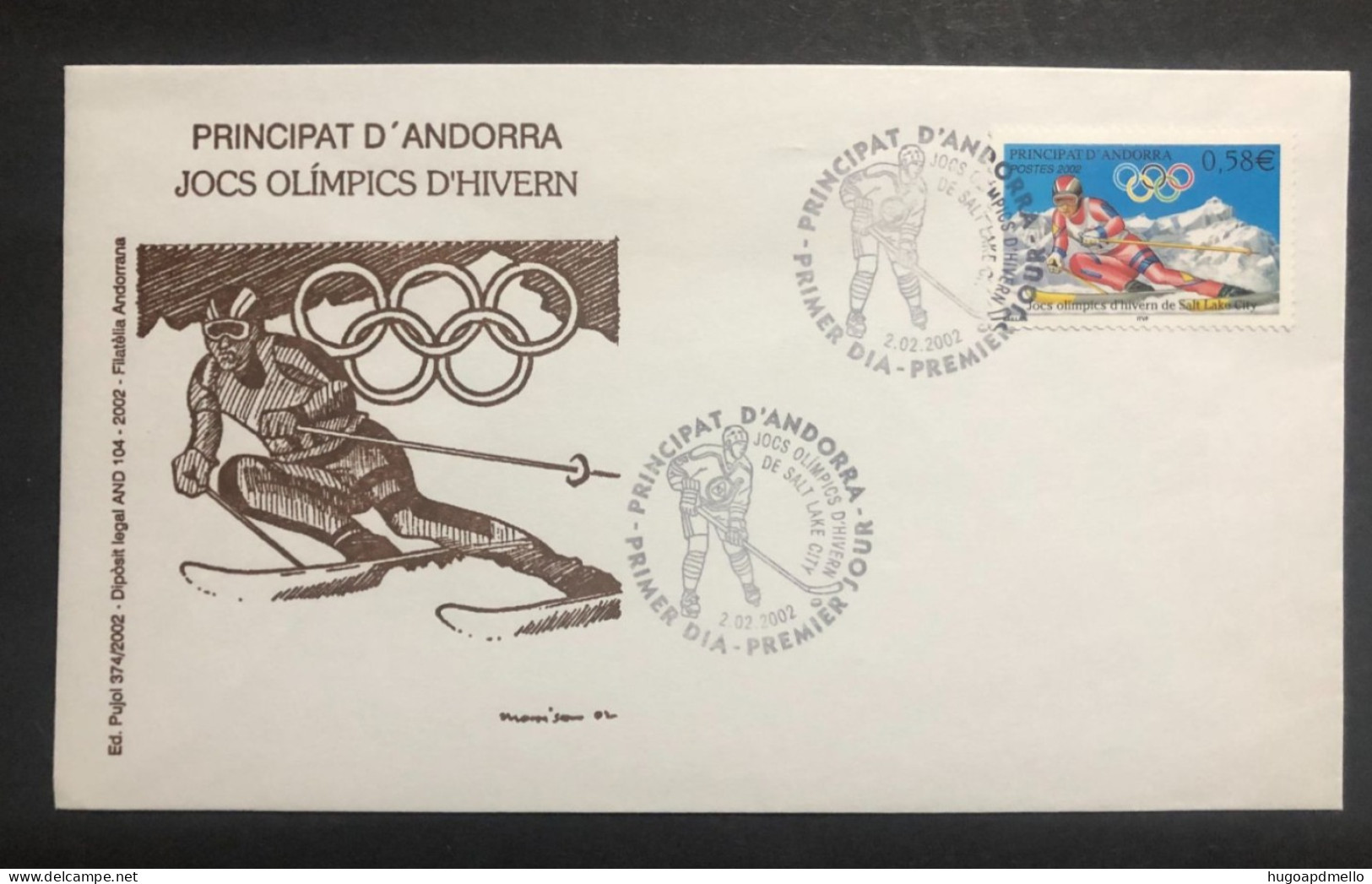 ANDORRA, FDC, « WINTER OLYMPIC GAMES », « Salt Lake City  »,  2002 - Winter 2002: Salt Lake City - Paralympic