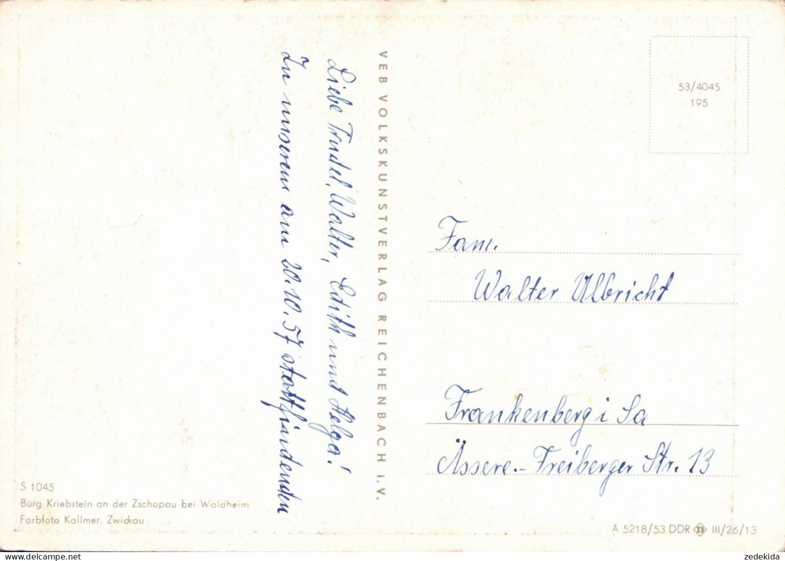 G6884 - Kriebstein Burg - VEB Volkskunstverlag Reichenbach - Waldheim