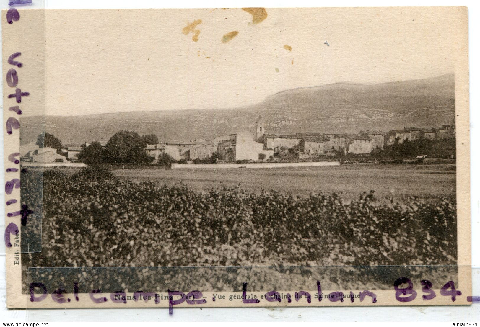 - NANS Les PINS - ( Var ),vue Générale Et Chaîne De La St Baume, Non écrite, BE, Scans. - Nans-les-Pins