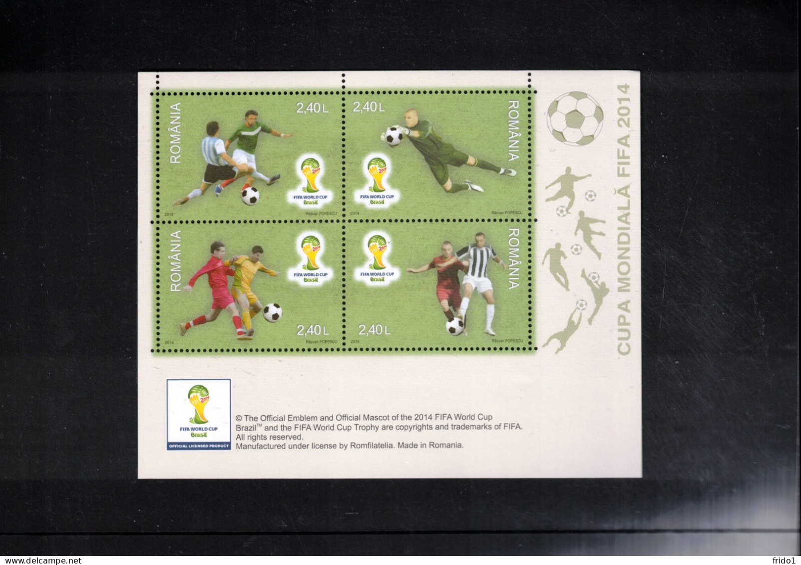 Romania 2014 World Football Cup Brazil Block Postfrisch / MNH - 2014 – Brasilien