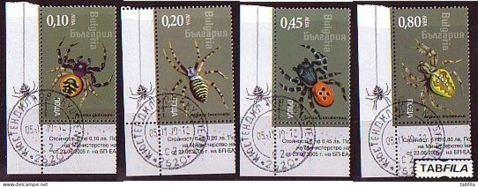 BULGARIA - 2005 - Spiders - 4v Used - Gebruikt