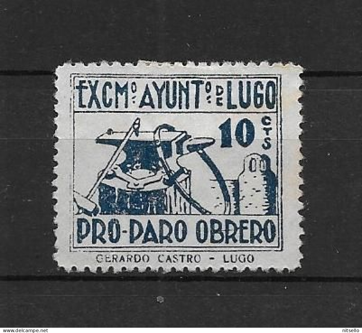 LOTE 2112 E   ///  (C045) LUGO PRO PARO OBRERO  NSG      ¡¡¡ LIQUIDATION - JE LIQUIDE !!! - Viñetas De La Guerra Civil