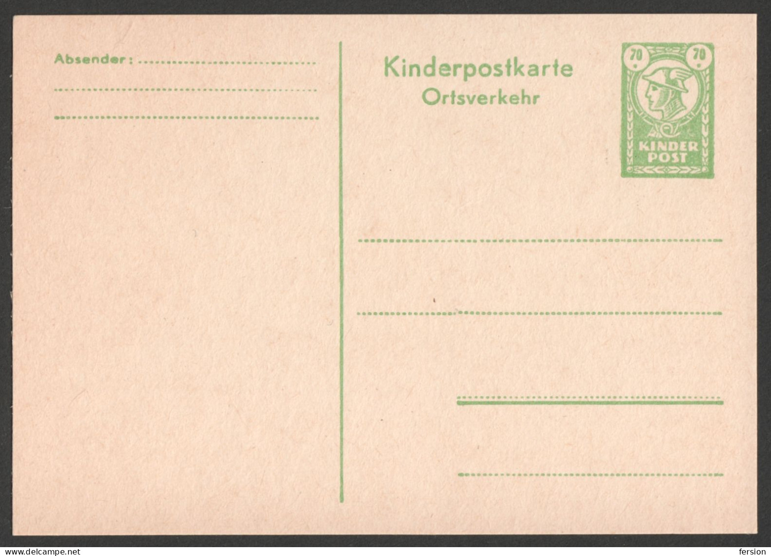 Children POST / KINDER Post - Stamped STATIONERY POSTCARD - GERMANY AUSTRIA  / Hermes Greek Mythology - Poste