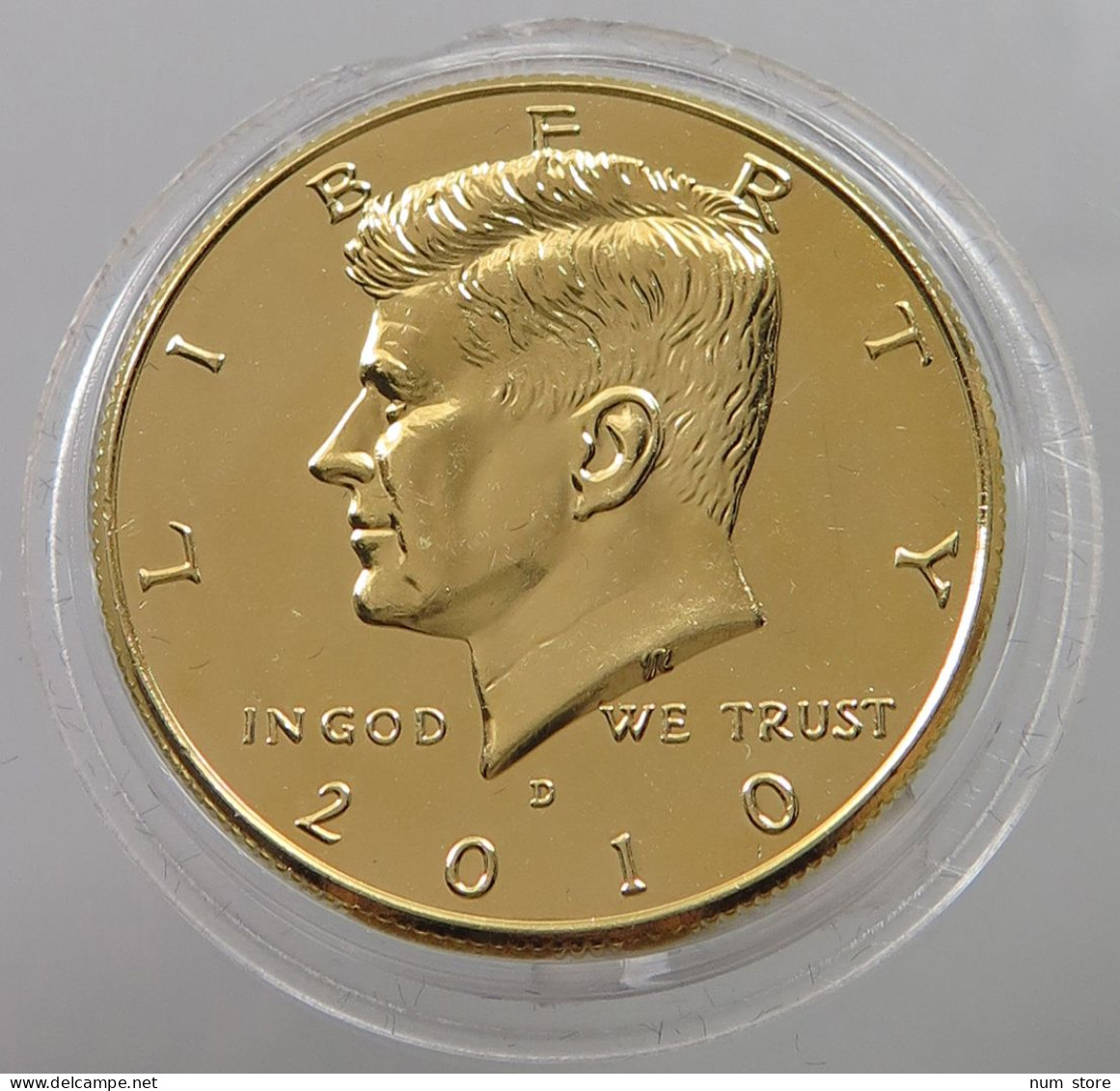 UNITED STATES OF AMERICA HALF DOLLAR 2010 D KENNEDY GOLDE PLATED #alb023 0097 - Sin Clasificación