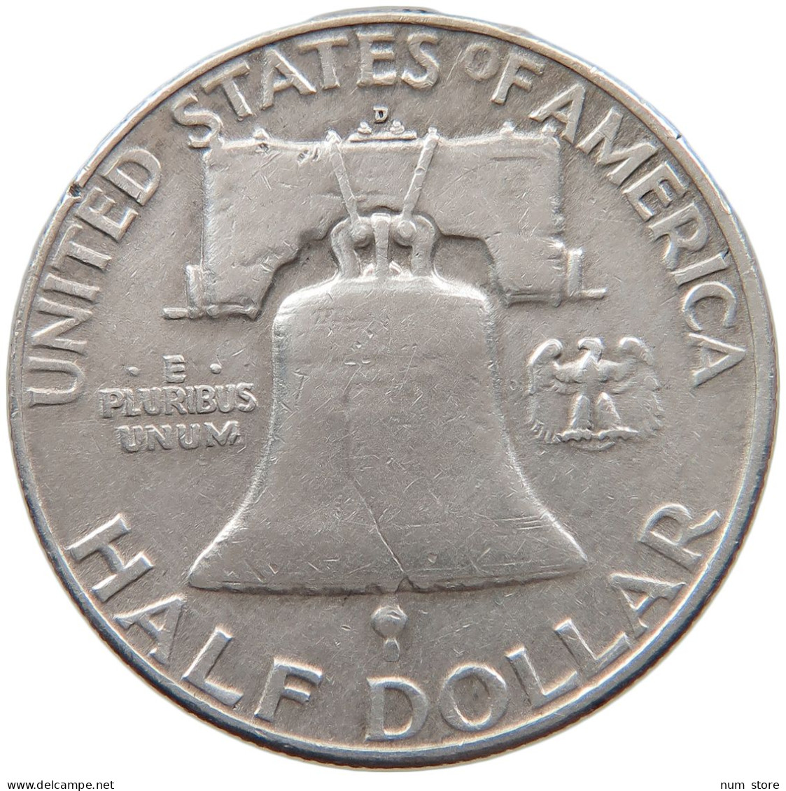 UNITED STATES OF AMERICA HALF DOLLAR 1952 D Franklin Silver Half Dollar #t141 0447 - 1948-1963: Franklin