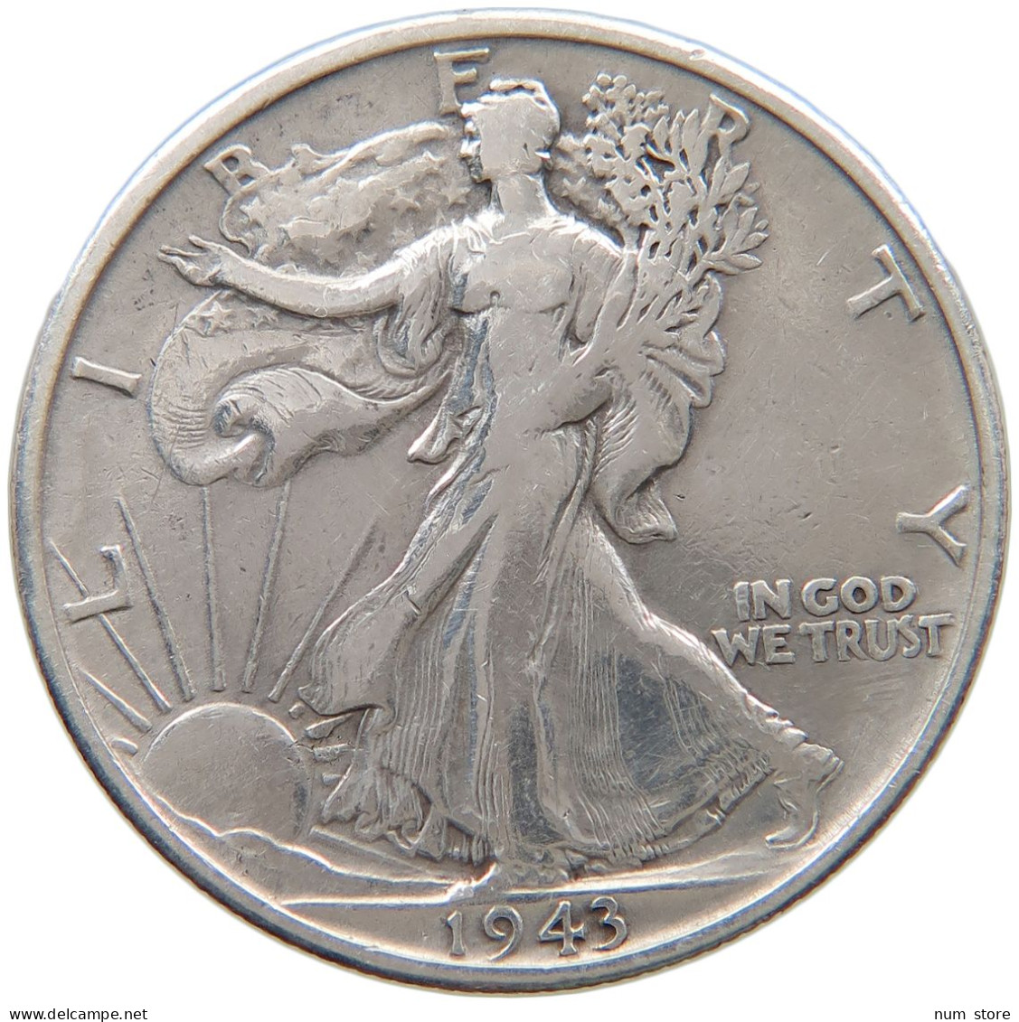 UNITED STATES OF AMERICA HALF DOLLAR 1943 S WALKING LIBERTY #t140 0705 - 1916-1947: Liberty Walking (Libertà Che Cammina)