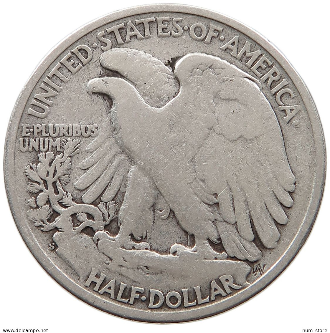 UNITED STATES OF AMERICA HALF DOLLAR 1945 S WALKING LIBERTY #t141 0493 - 1916-1947: Liberty Walking