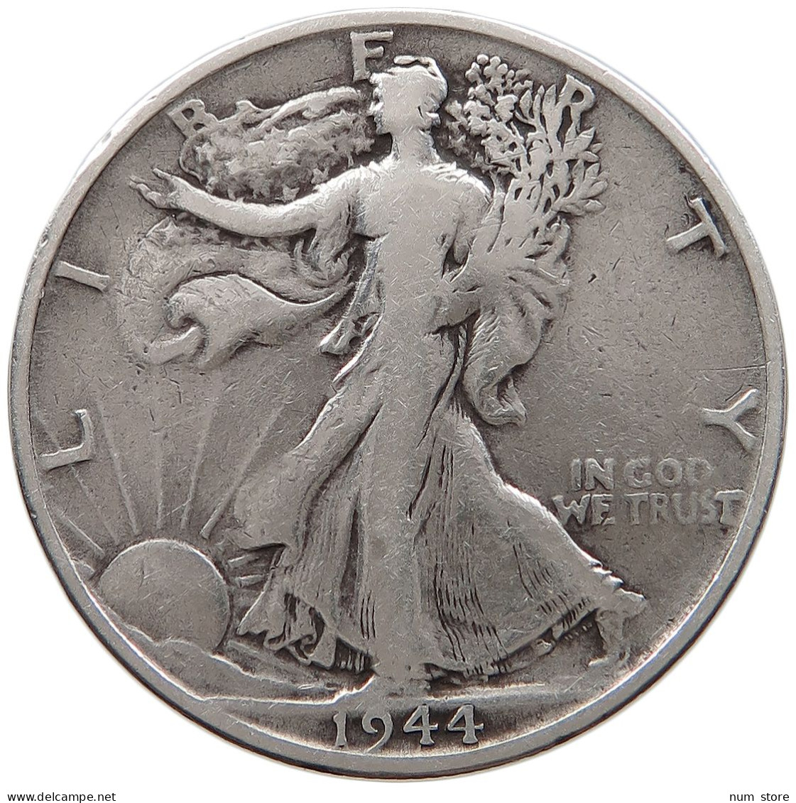 UNITED STATES OF AMERICA HALF DOLLAR 1944 S WALKING LIBERTY #t141 0491 - 1916-1947: Liberty Walking