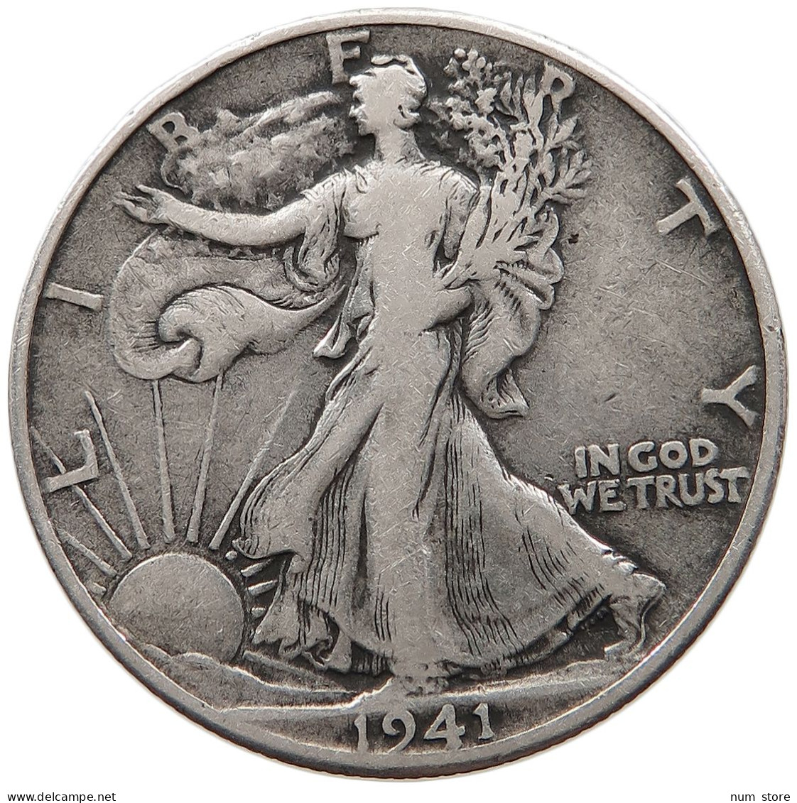 UNITED STATES OF AMERICA HALF DOLLAR 1941 WALKING LIBERTY #t141 0497 - 1916-1947: Liberty Walking (Libertà Che Cammina)