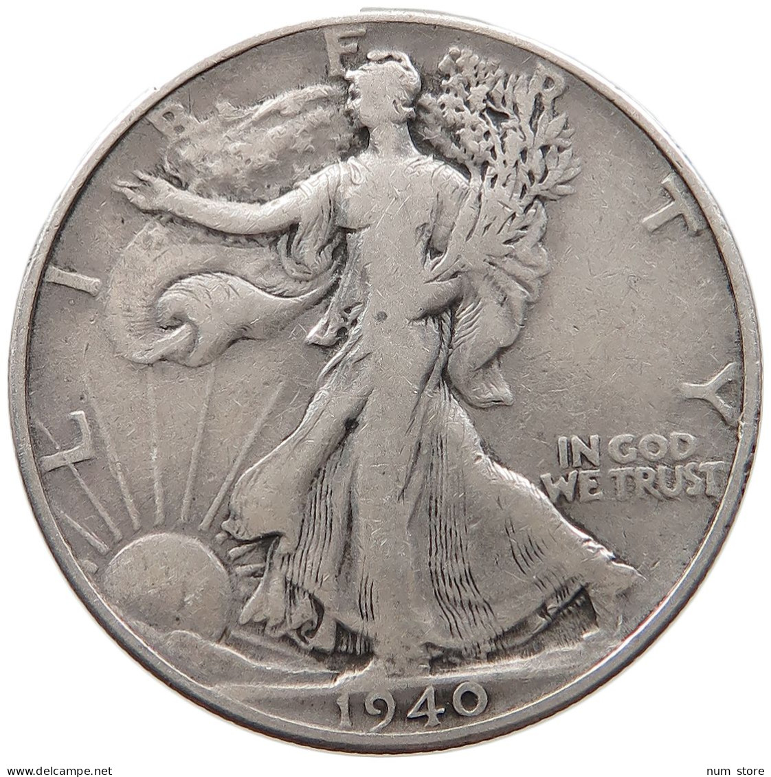 UNITED STATES OF AMERICA HALF DOLLAR 1940 WALKING LIBERTY #t141 0489 - 1916-1947: Liberty Walking