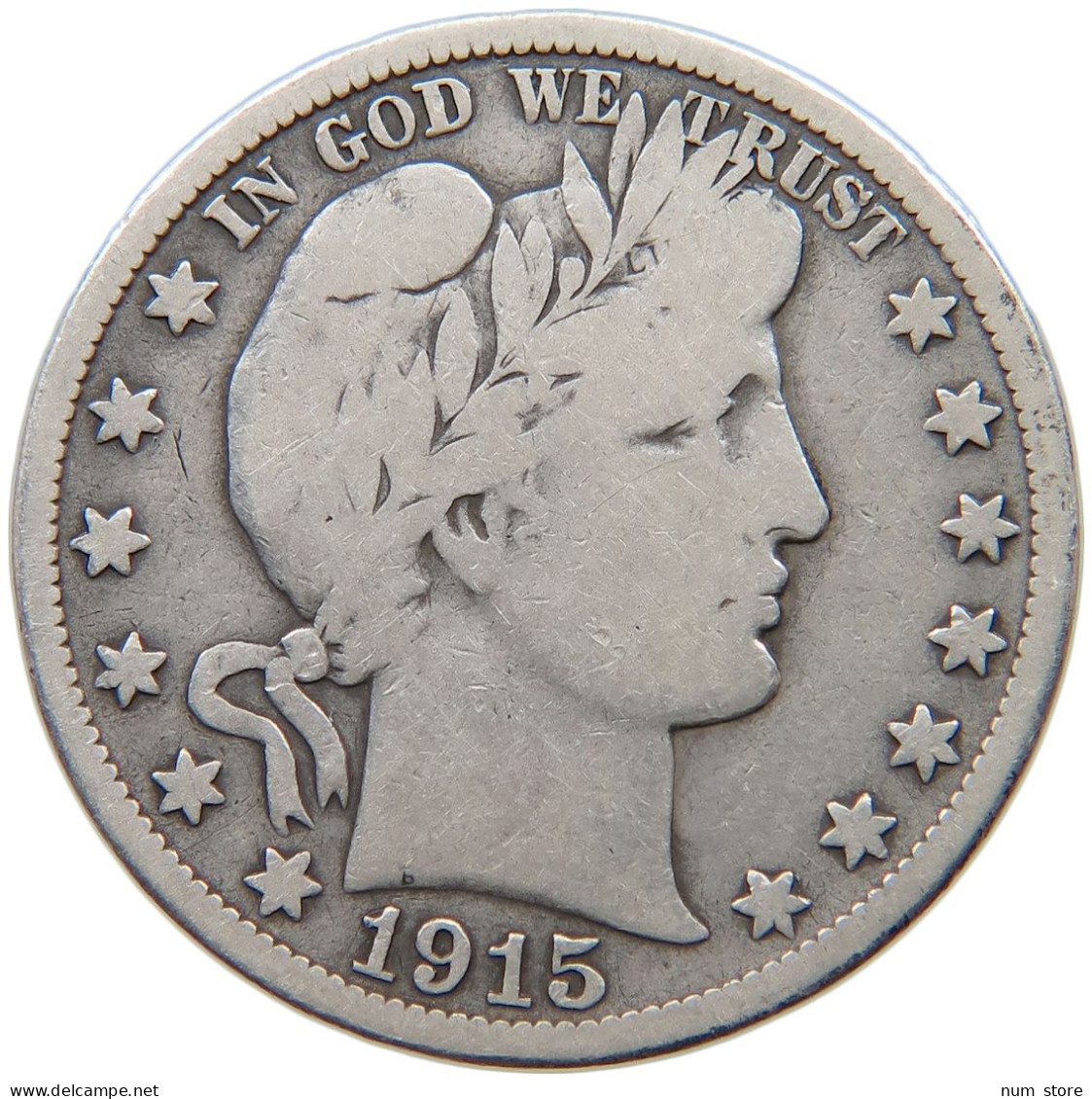 UNITED STATES OF AMERICA HALF DOLLAR 1915 D BARBER #t142 0481 - 1892-1915: Barber