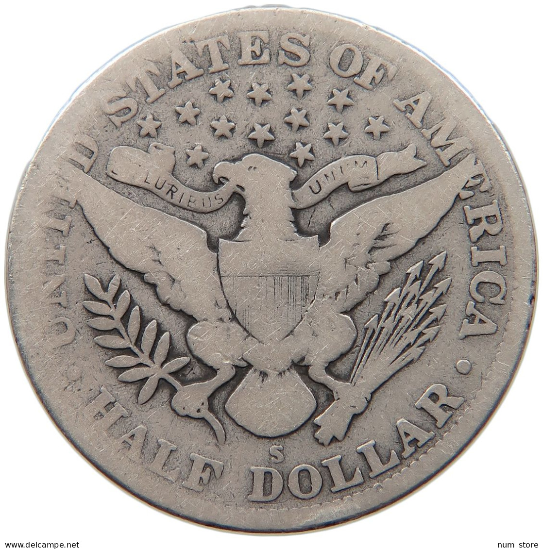 UNITED STATES OF AMERICA HALF DOLLAR 1915 S BARBER #t141 0477 - 1892-1915: Barber