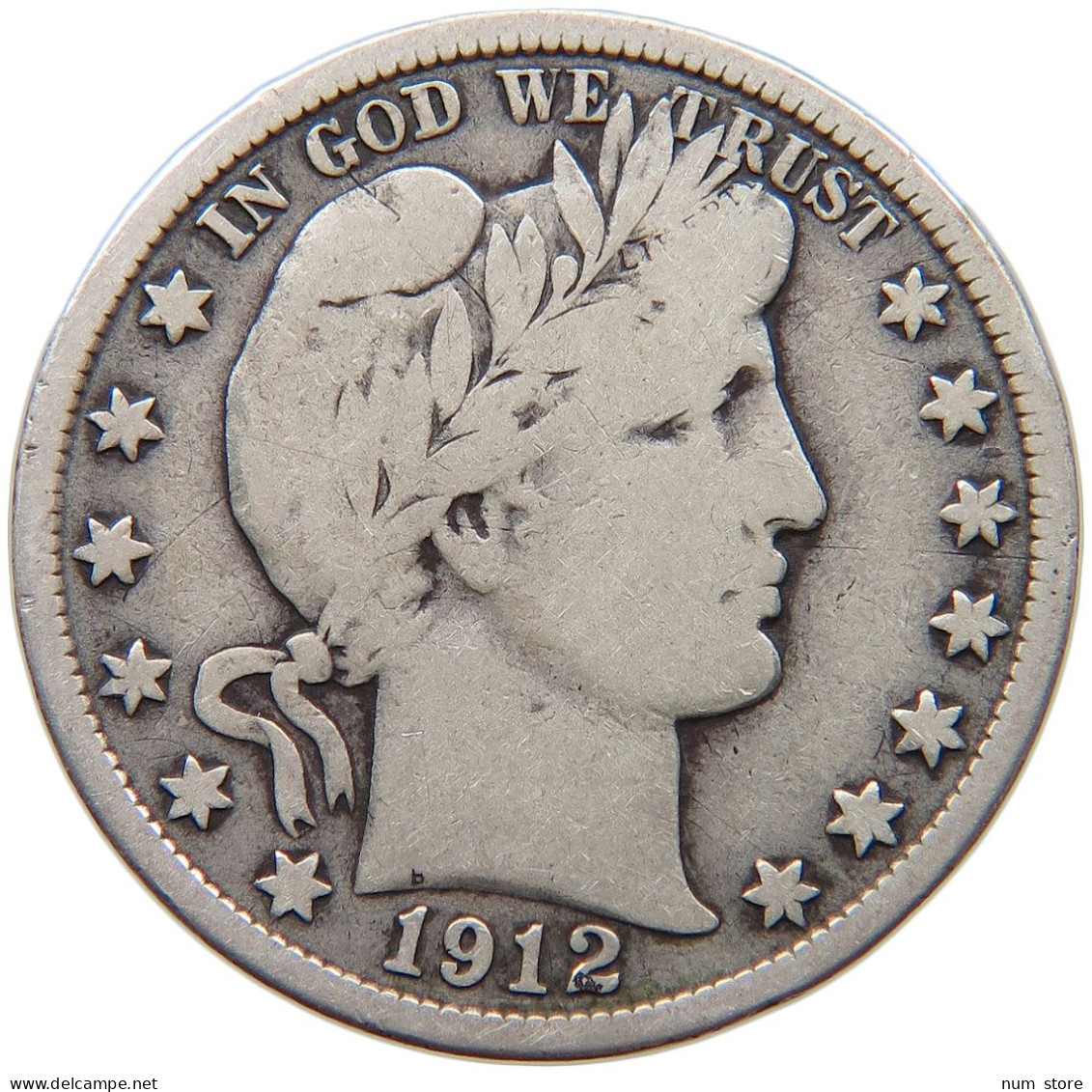 UNITED STATES OF AMERICA HALF DOLLAR 1912 BARBER #t111 0051 - 1892-1915: Barber