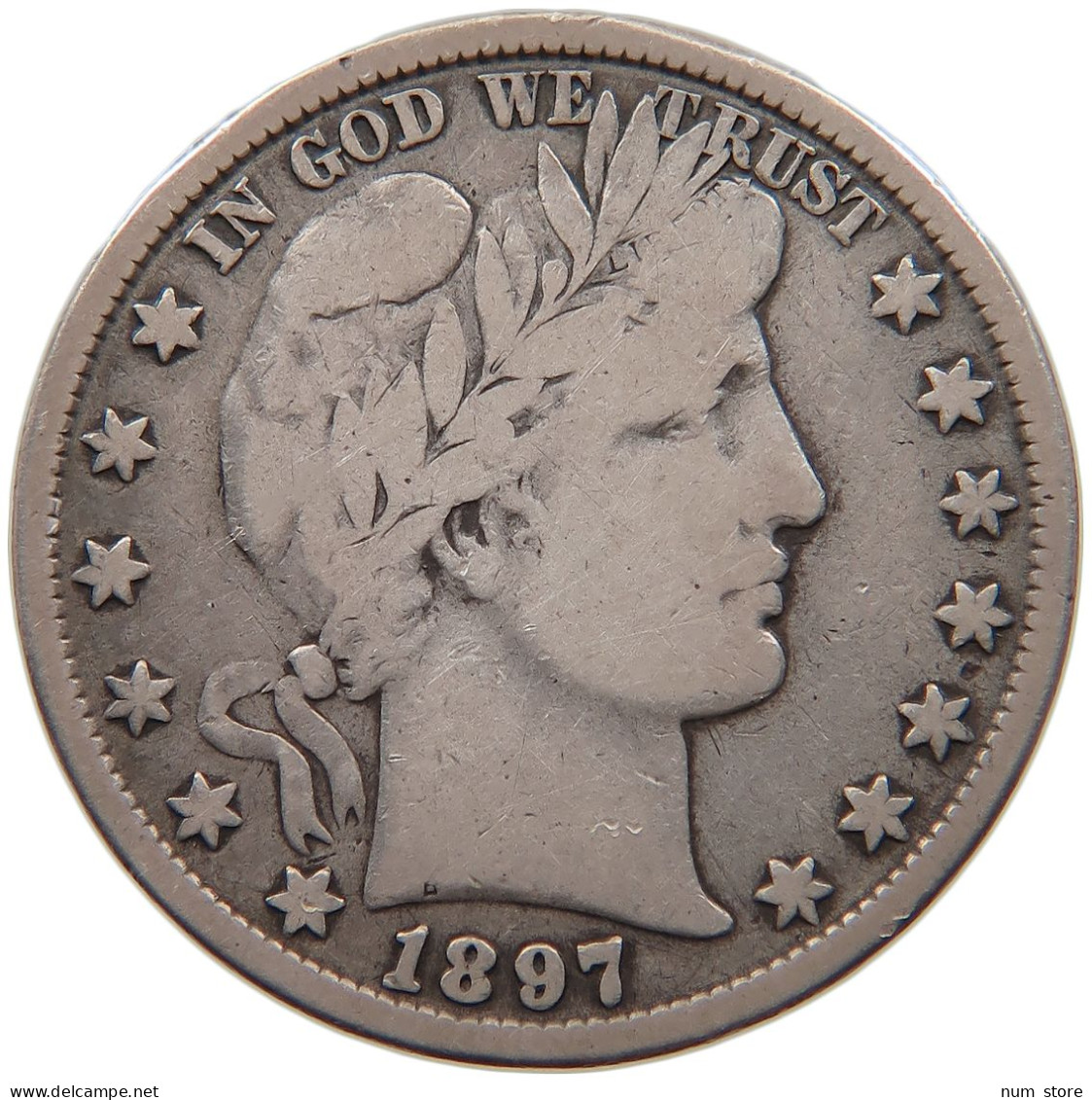 UNITED STATES OF AMERICA HALF DOLLAR 1897 BARBER #t141 0479 - 1892-1915: Barber