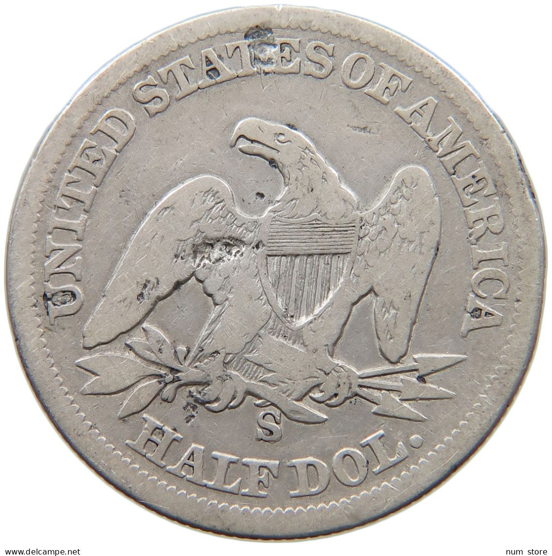 UNITED STATES OF AMERICA HALF DOLLAR 1859 S SEATED LIBERTY #t140 0477 - 1839-1891: Seated Liberty