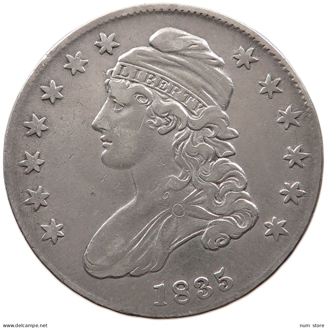 UNITED STATES OF AMERICA HALF DOLLAR 1835 CAPPED BUST #t141 0417 - 1794-1839: Early Halves (Primizie)