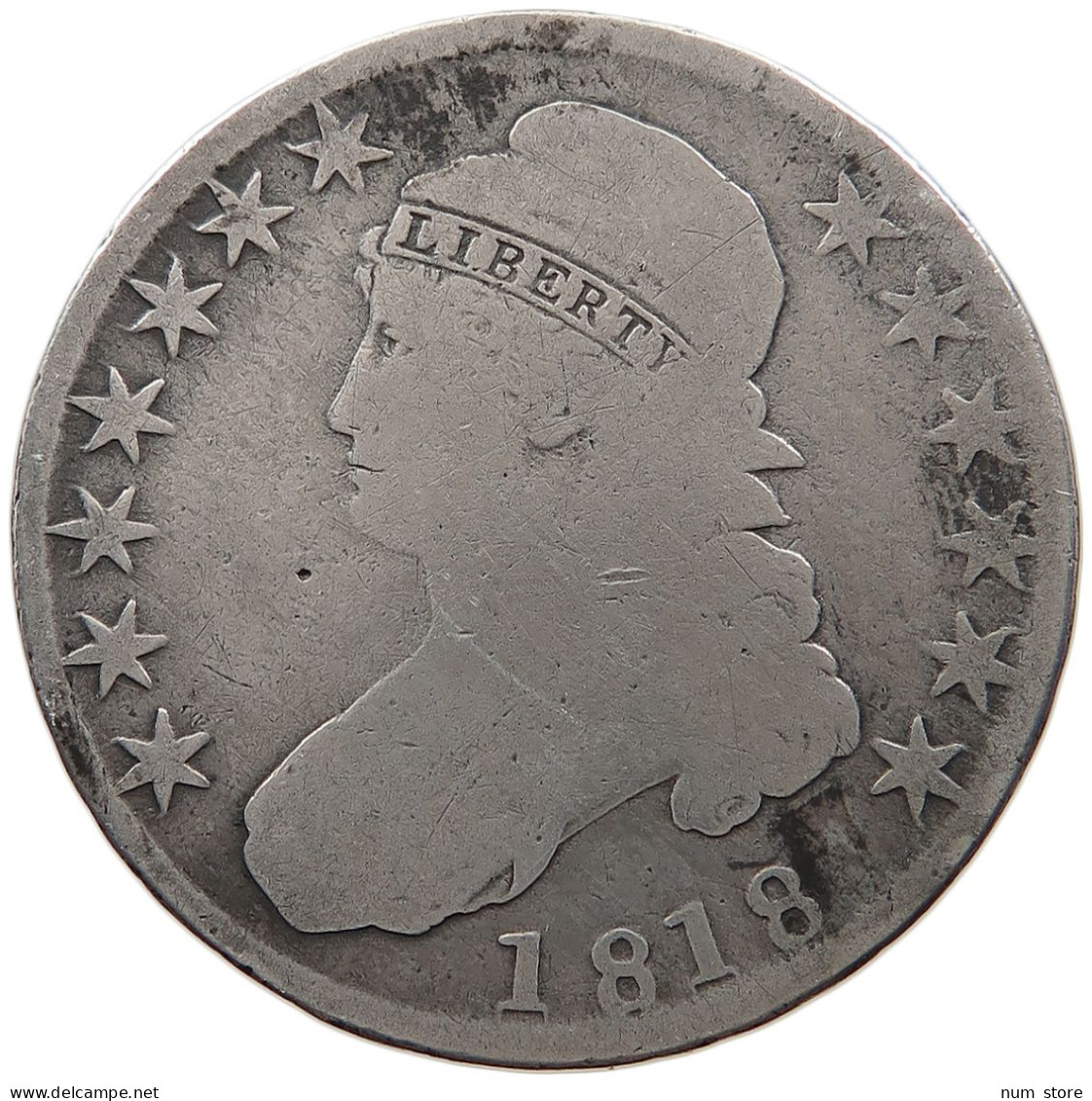 UNITED STATES OF AMERICA HALF DOLLAR 1818 CAPPED BUST #t141 0413 - 1794-1839: Early Halves (Prémices)