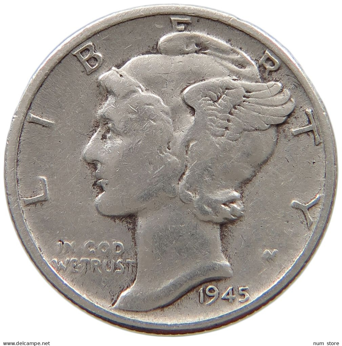 UNITED STATES OF AMERICA DIME 1945 MERCURY #a082 0525 - 1916-1945: Mercury (kwik)